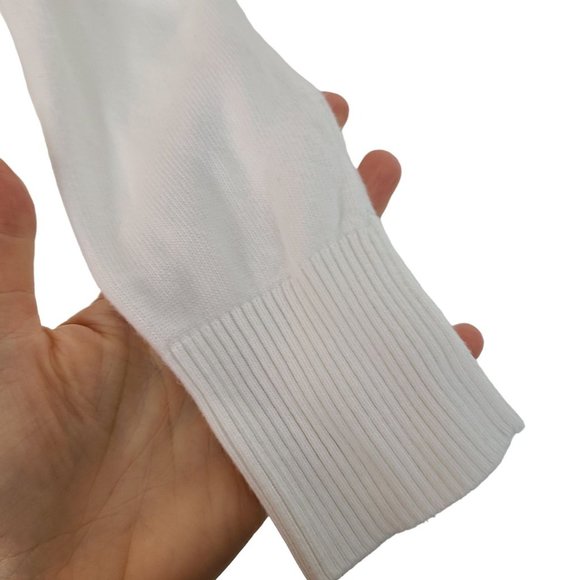 White House Black Market Womens XS White Open Front Long Sleeve Cardigan Sweater - Picture 4 of 8